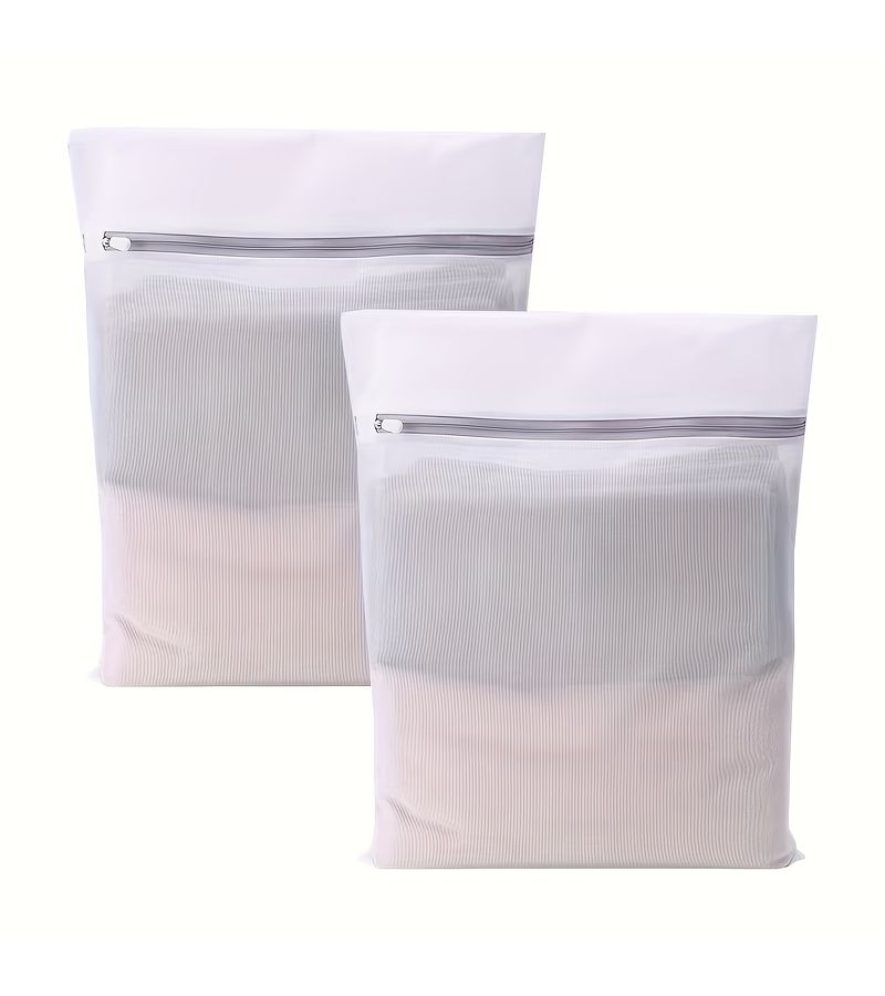 Set Of 3 Medium Laundry Bags For Delicate Garments Polyester Mesh With Durable Zippers - Image 4