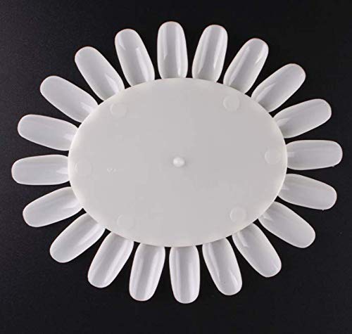 LASSUM 10 PCS Acrylic Wheel False Nail Art Tips Practice Display Nail Art Tool (Ivory-White) - Image 4