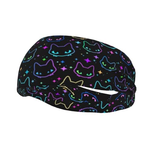 bassyil Cat Sports Headband Moisture Wicking Sweatband for Men Women Running Cycling Yoga Fitness Workout - Image 1