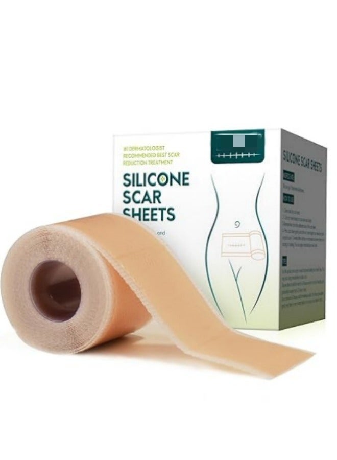 general Silicone Scar Sheets (1.6” x 120” Roll-3M), Silicone Scar Tape Roll, Scar Silicone Strips, Reusable, Professional Scar Removal Sheets for C-Section, Surgery, Burn, Keloid, Acne et - Image 1