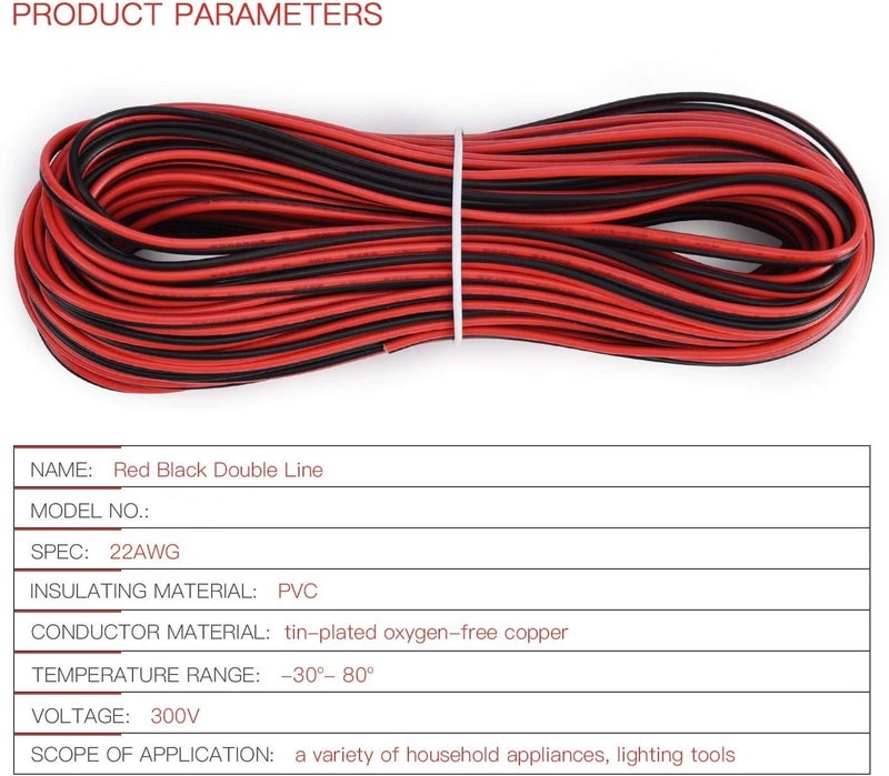 Protium 22AWG Extension Copper Cable Wire for LED Strips 3528 5050 or DC Line Connection for Amplifier, Controller (15 Meter) - Image 4