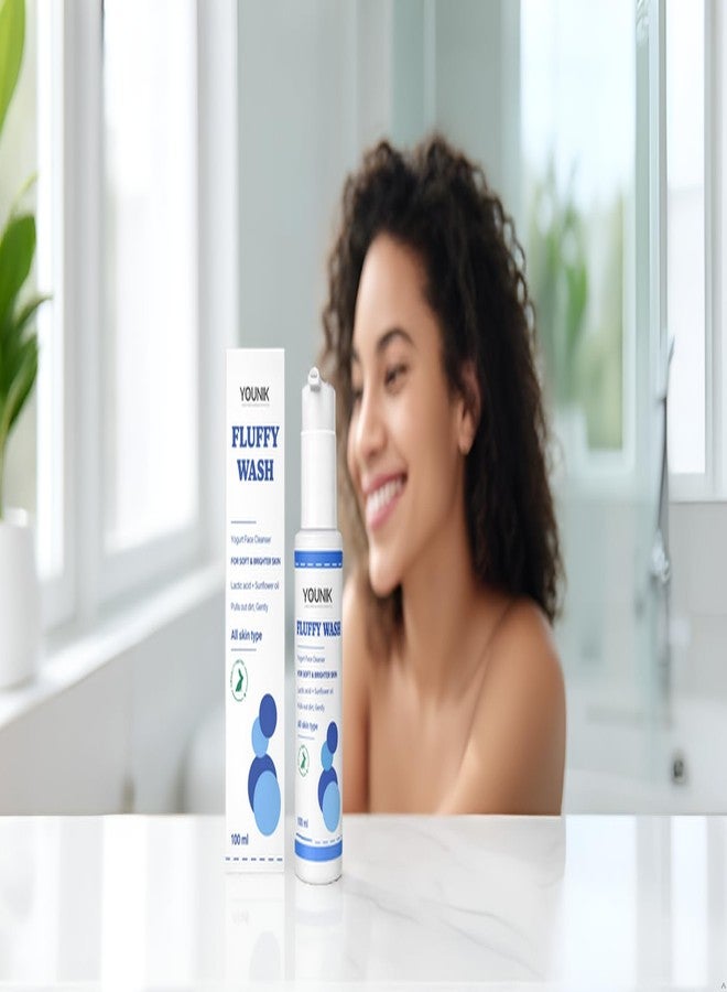 Younik Fluffy Wash Yogurt Face Cleanser with Yogurt Extract, Lactic Acid & Sunflower Oil | Gentle Hydrating Face Wash for Deep Cleansing & Soft Glowing Skin | Daily Skincare Cleanser for Men & Women - Image 5
