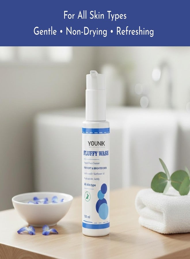Younik Fluffy Wash Yogurt Face Cleanser with Yogurt Extract, Lactic Acid & Sunflower Oil | Gentle Hydrating Face Wash for Deep Cleansing & Soft Glowing Skin | Daily Skincare Cleanser for Men & Women - Image 3