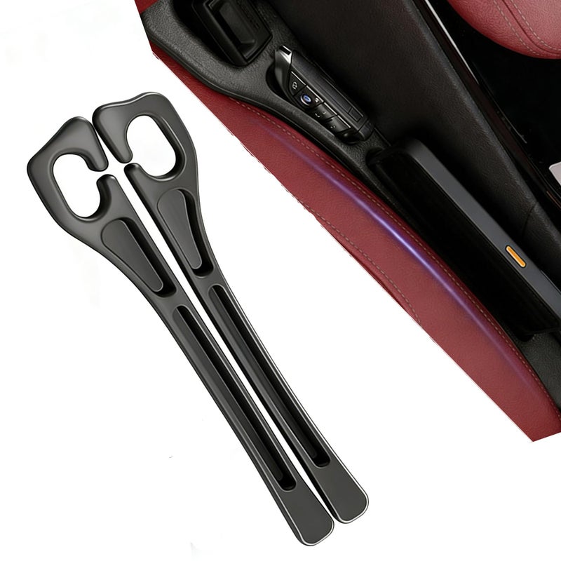Judelvei Seat Gap Filler 2 PCS Car Seat Gap Filler Organizer for Storing Phones Keys Cards Between Seat Car Gap Filler for Cars SUVs Black - Image 3