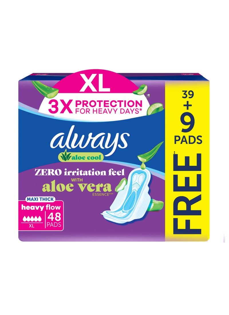 Always فوط ألو كول ماكسي سميكة XL مع جل الألوة فيرا للأيام الثقيلة - Image 1
