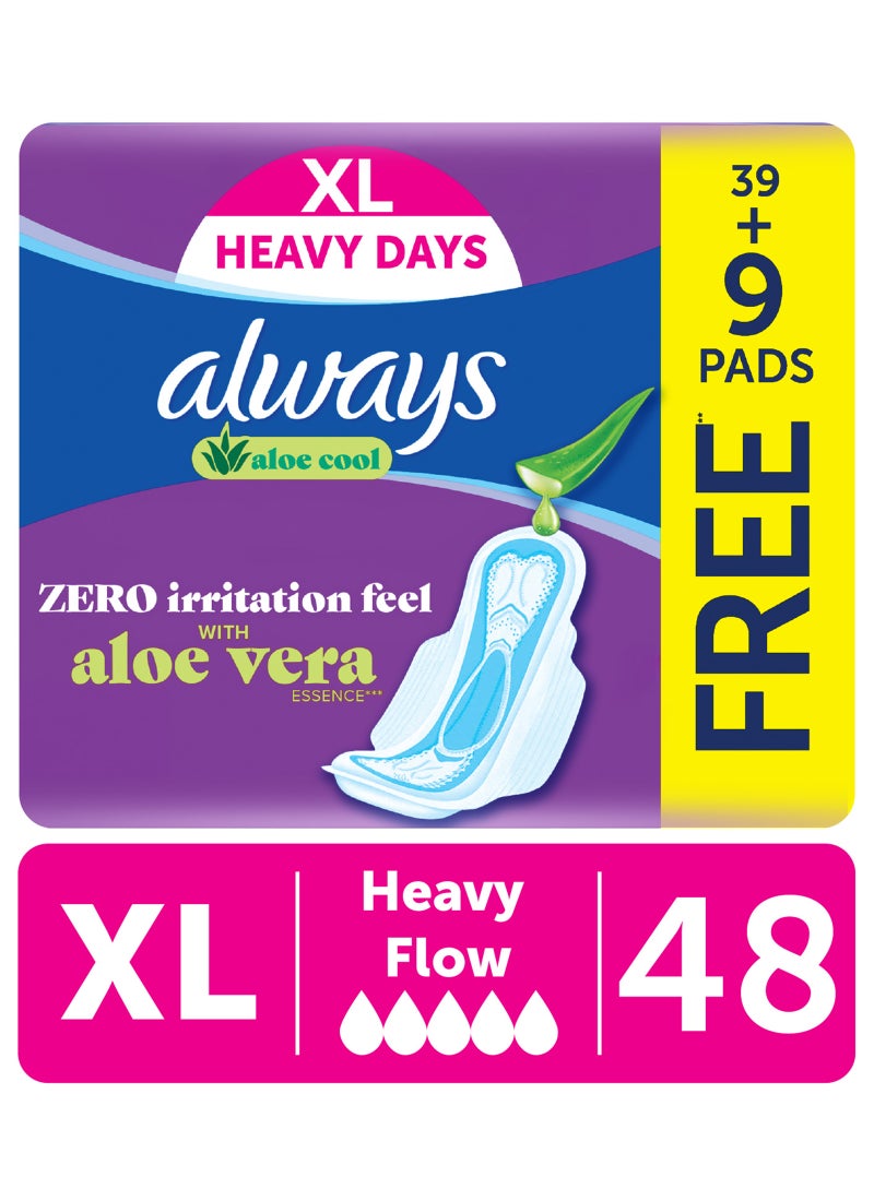 Always فوط ألو كول ماكسي سميكة XL مع جل الألوة فيرا للأيام الثقيلة - Image 1