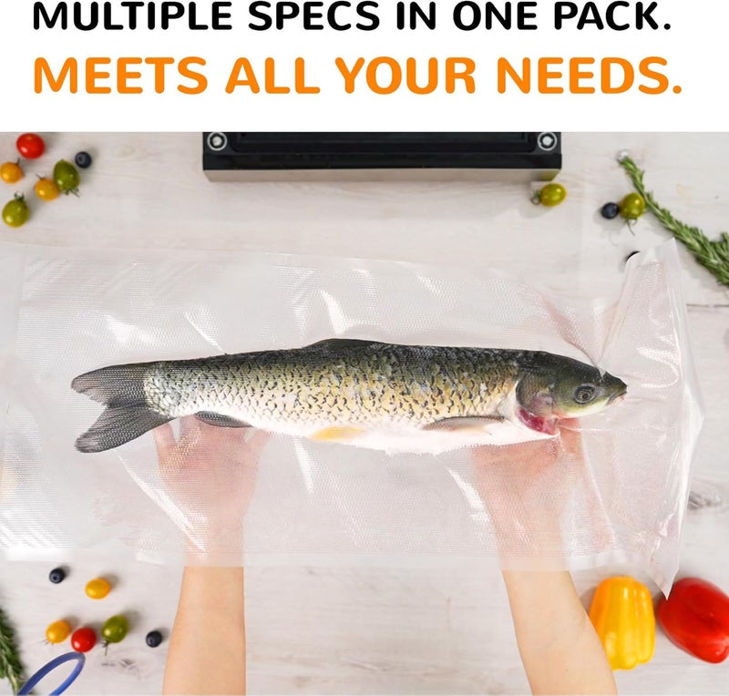 Wevac Multi-Size Sealing Solution Vacuum Sealer Bags & Rolls – 100x 6''x10'', 100x 8''x12'', 3 Rolls 11''x20', 3 Rolls 8''x20' – Premium Commercial-Grade for Food Storage, Meal Prep, & Sous Vide, - Image 3
