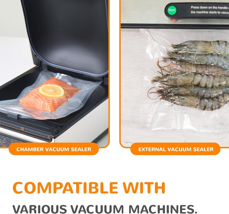 Wevac Multi-Size Sealing Solution Vacuum Sealer Bags & Rolls – 100x 6''x10'', 100x 8''x12'', 3 Rolls 11''x20', 3 Rolls 8''x20' – Premium Commercial-Grade for Food Storage, Meal Prep, & Sous Vide, - Image 5