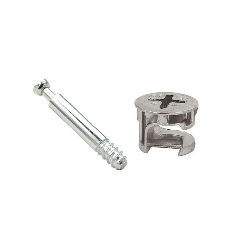 Flyshop 10 Sets SelfTapping Furniture Cabinet Connector Connecting Fittings 15 x 14mm Cam Lock with M6 Thread 45mm Length Dowel - Image 2