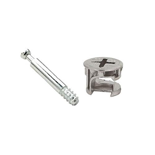Flyshop 10 Sets SelfTapping Furniture Cabinet Connector Connecting Fittings 15 x 14mm Cam Lock with M6 Thread 45mm Length Dowel - Image 1