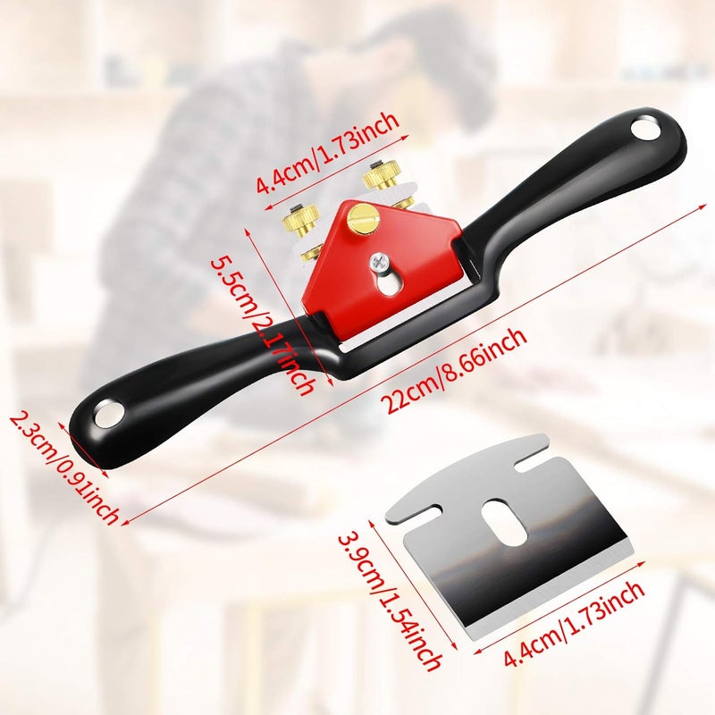Minatee Adjustable Spokeshave with Flat Base and 5 Metal Blade Smooth Planes Working Hand Tool for Wooden Craft Carver Wood Working - Image 2