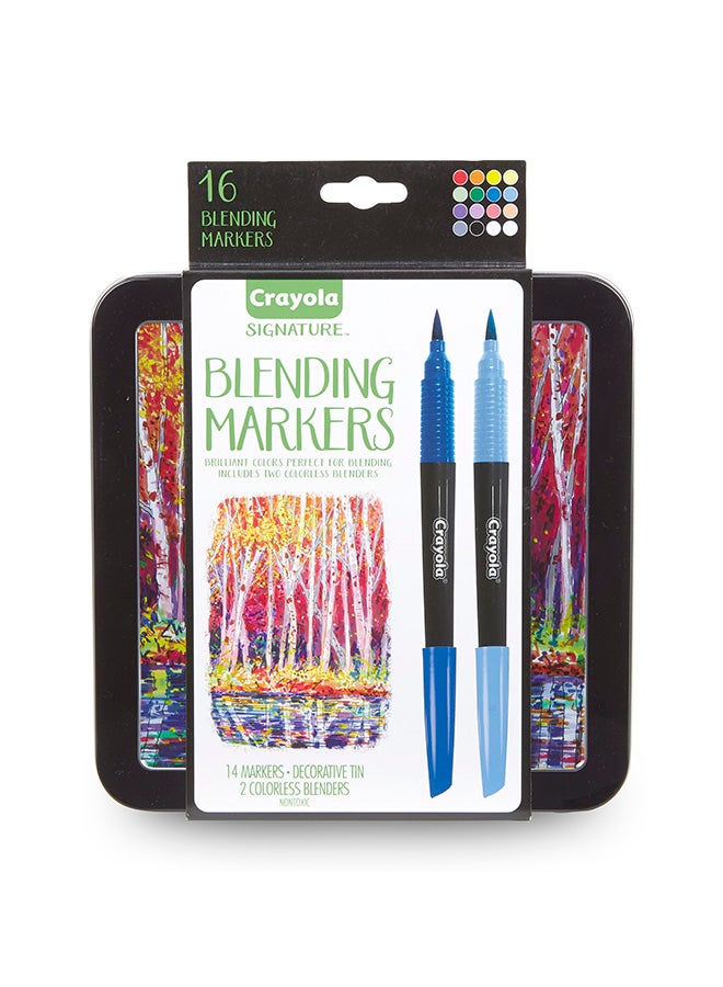 Crayola Markers خلط التوقيع مع علبة، 16 عدداً - Image 1