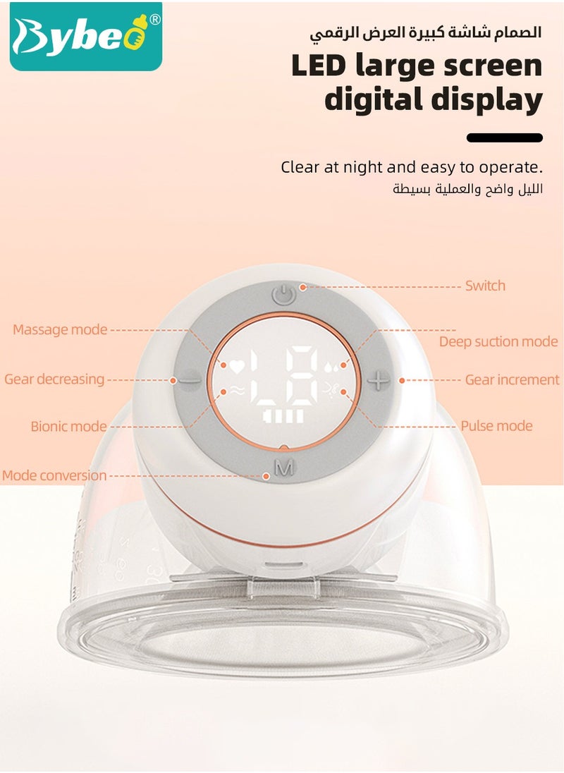 Bybeo - Double Electric Breast Pump with 30-Pieces Breastmilk Storage Bags, Portable Wireless Breastmilk Pump with 4 Modes, 12 Levels, LCD Display, Low Noise - Image 1