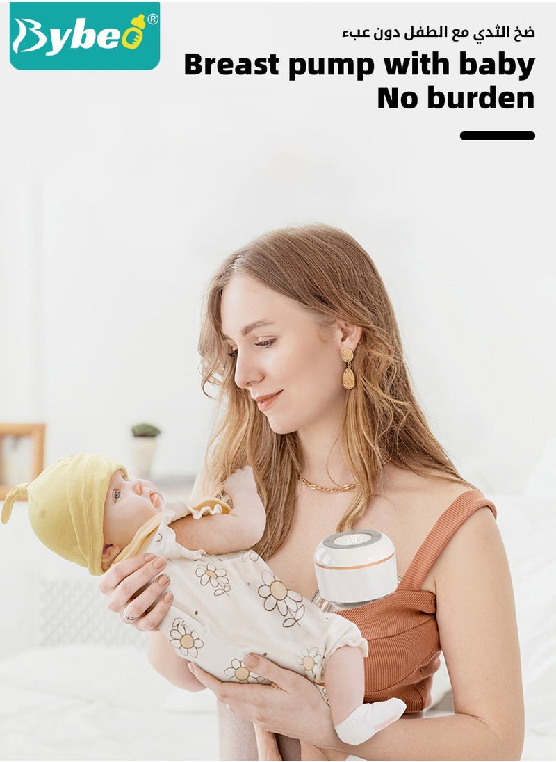 Bybeo - Double Electric Breast Pump with 30-Pieces Breastmilk Storage Bags, Portable Wireless Breastmilk Pump with 4 Modes, 12 Levels, LCD Display, Low Noise - Image 1