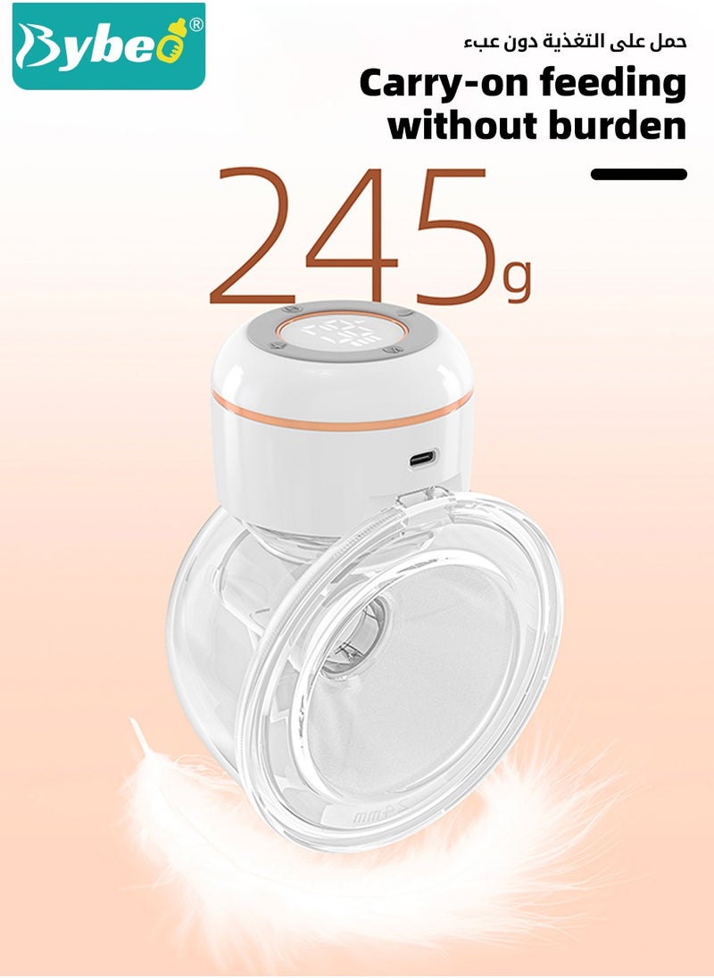Bybeo - Double Electric Breast Pump with 30-Pieces Breastmilk Storage Bags, Portable Wireless Breastmilk Pump with 4 Modes, 12 Levels, LCD Display, Low Noise - Image 1
