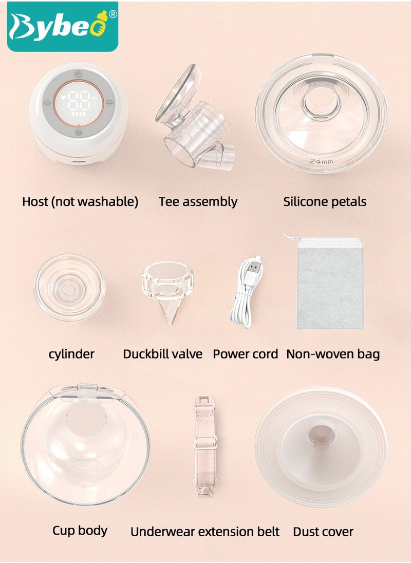 Bybeo - Double Electric Breast Pump with 30-Pieces Breastmilk Storage Bags, Portable Wireless Breastmilk Pump with 4 Modes, 12 Levels, LCD Display, Low Noise - Image 1