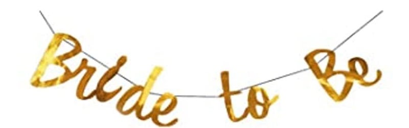 SOI Paper Bride To Be Bunting For Wedding, Engagement Party, Bachelor Party Decoration Supplies - Gold,1 Piece - Image 2