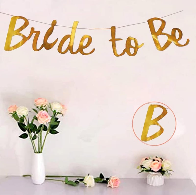 SOI Paper Bride To Be Bunting For Wedding, Engagement Party, Bachelor Party Decoration Supplies - Gold,1 Piece - Image 3