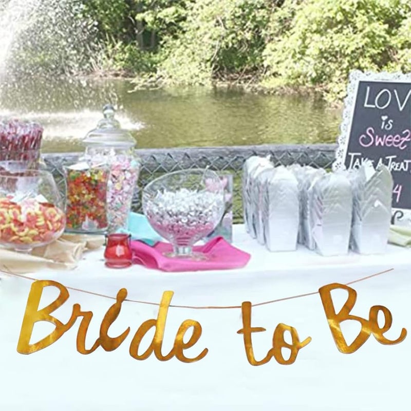 SOI Paper Bride To Be Bunting For Wedding, Engagement Party, Bachelor Party Decoration Supplies - Gold,1 Piece - Image 4