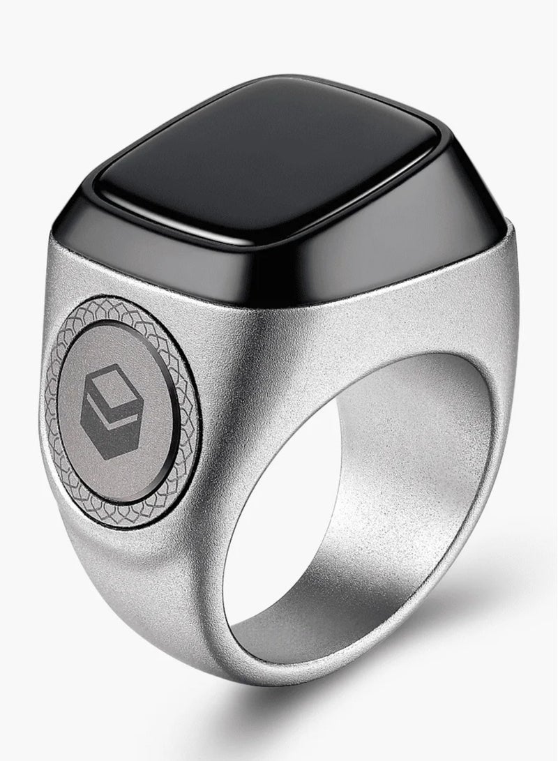 iQIBLA Digital Counter Tasbeeh, IQIBLA SMART Zikr Ring Metal 18mm Silver, - Image 1