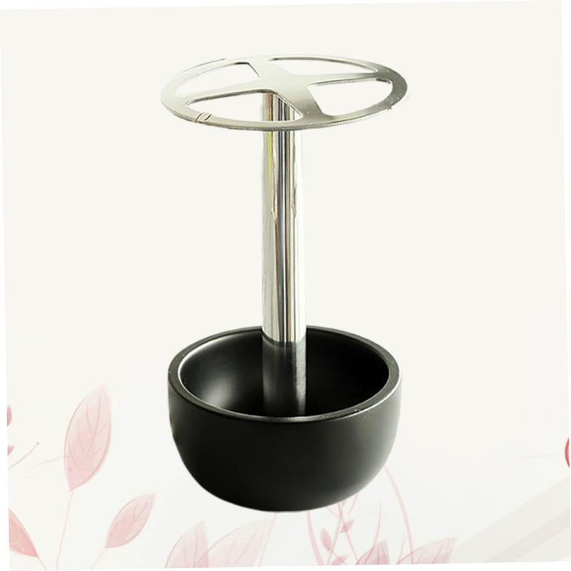 Black Stainless Steel Toothbrush Holder With Resin Base For Bathroom Storage - Image 5