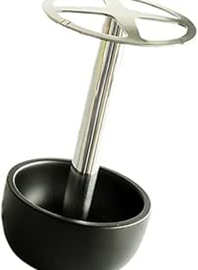 Black Stainless Steel Toothbrush Holder With Resin Base For Bathroom Storage - Image 1
