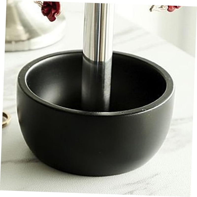 Black Stainless Steel Toothbrush Holder With Resin Base For Bathroom Storage - Image 3