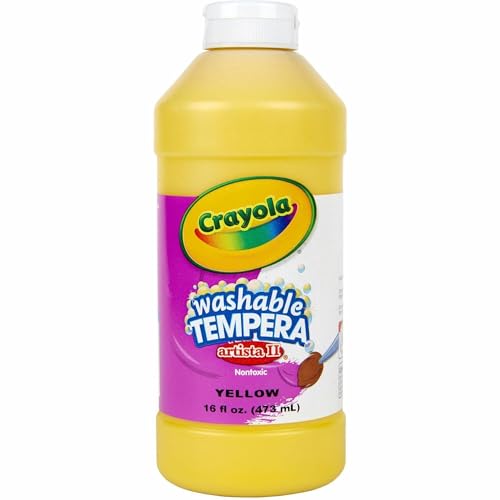 Crayola Artista II Washable Tempera Paint - Yellow (16oz), Kids Arts & Crafts Supplies, Easy Squeeze Bottle, Nontoxic - Image 3