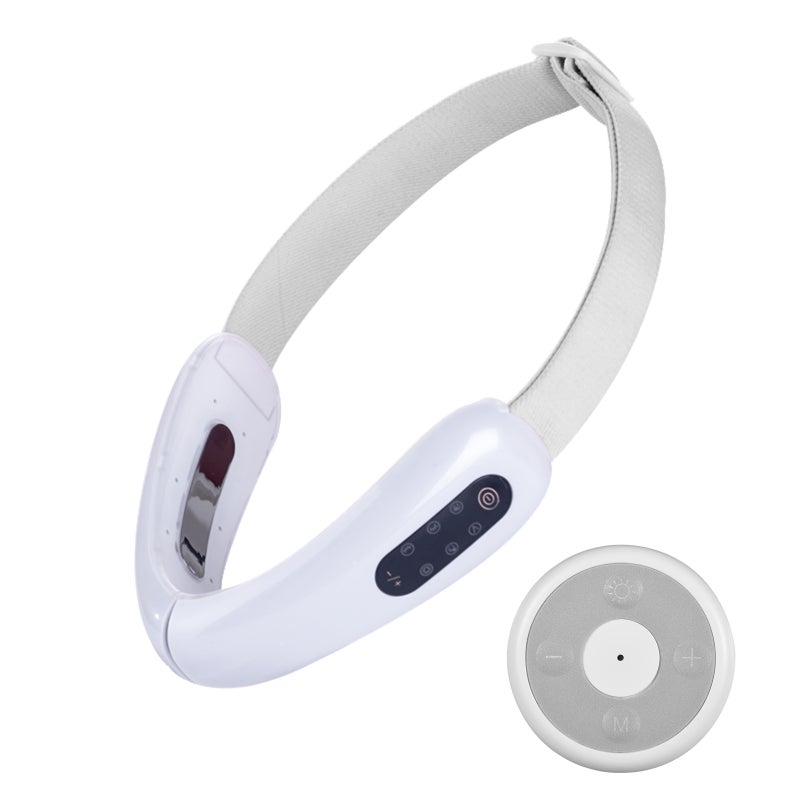 Electric V Face Machine Face Lifting Device Smart V-Face Shaping Massager Chin V-Line Up Lift Belt Red Blue LED Photon Therapy with Remote Control - Image 2