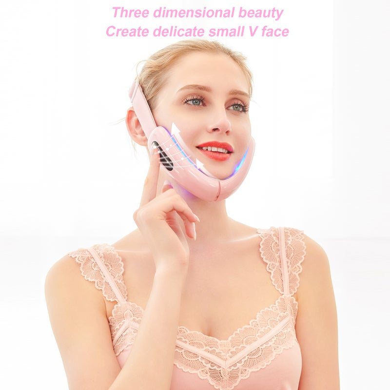 Electric V Face Machine Face Lifting Device Smart V-Face Shaping Massager Chin V-Line Up Lift Belt Red Blue LED Photon Therapy with Remote Control - Image 3