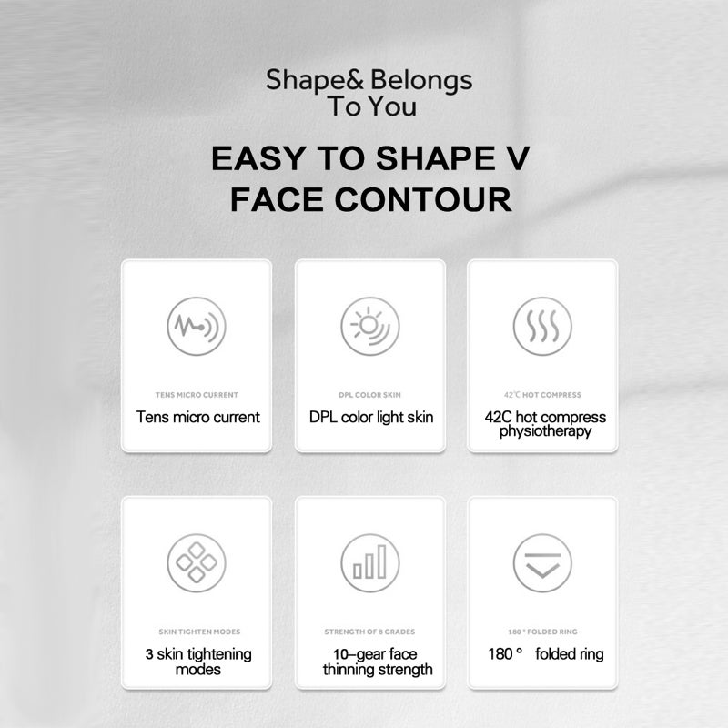 Electric V Face Machine Face Lifting Device Smart V-Face Shaping Massager Chin V-Line Up Lift Belt Red Blue LED Photon Therapy with Remote Control - Image 4