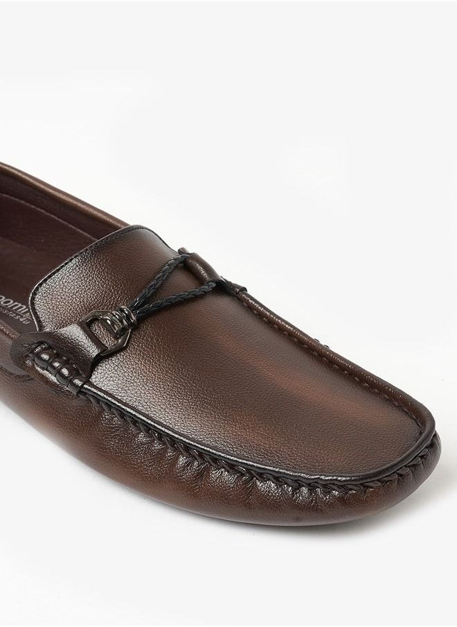 Geoomnii - Cian Style Men Synthetic Loafers Slip Ons Brown - Image 1
