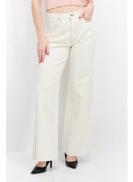 Women Petite Non Stretchable Solid Denim Jeans, Beige