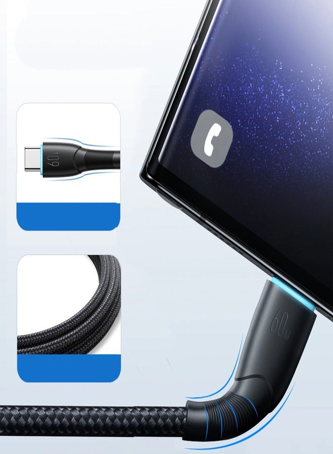 Joyroom Starry Series SA32-CC3 USB-C / USB-C Cable 60W 1m - Black - https://f.nooncdn.com/p/pzsku/Z298566F42722823B0E1BZ/45/_/1779727576/12061369-33ac-440e-aa2e-b7e41ebe2016.jpg