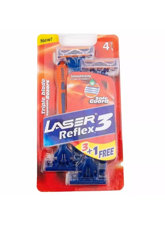 LASER Laser Reflex3 Triple blade disposable razors, 4 PIECES, LASER, MEN'S RAZOR - Image 1
