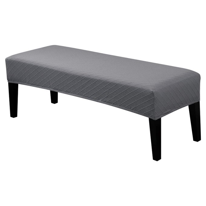 DINING BENCH COVER STRETCH WASHABLE LONG BENCH SEAT COVERS RECTANGLE DINING TABLE BENCH SLIPOVER FOR DINING ROOM LIVING ROOM KITCHENDARK GRAY