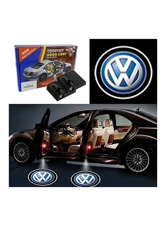 VW مجموعة ضوء ظل شعار فولكس فاجن LED لسيارة 2 قطعة - Image 1