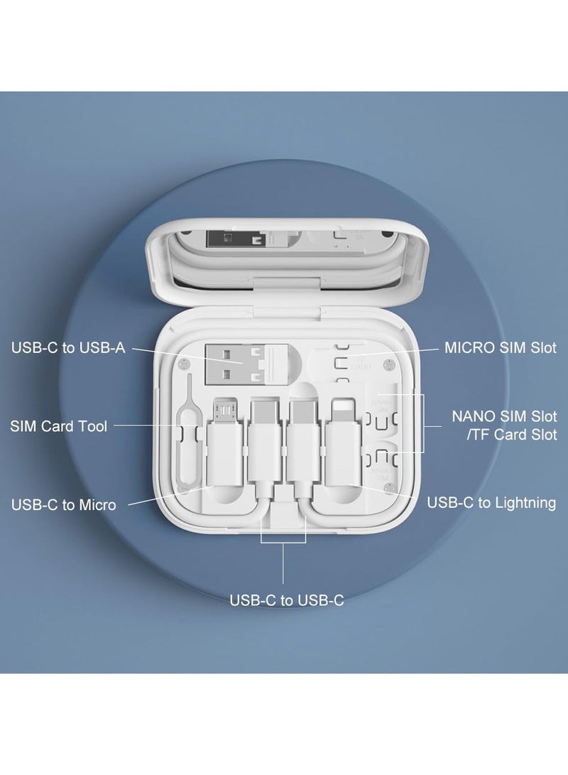 Excefore USB Adapter Kit, USB-C to USB Adapter, USB C to Lighting Adapter Box, Multi-Type Charging Cable Case for Traveling, OTG Adapters for iPhone 14/15, Google Pixel (White) - Image 4