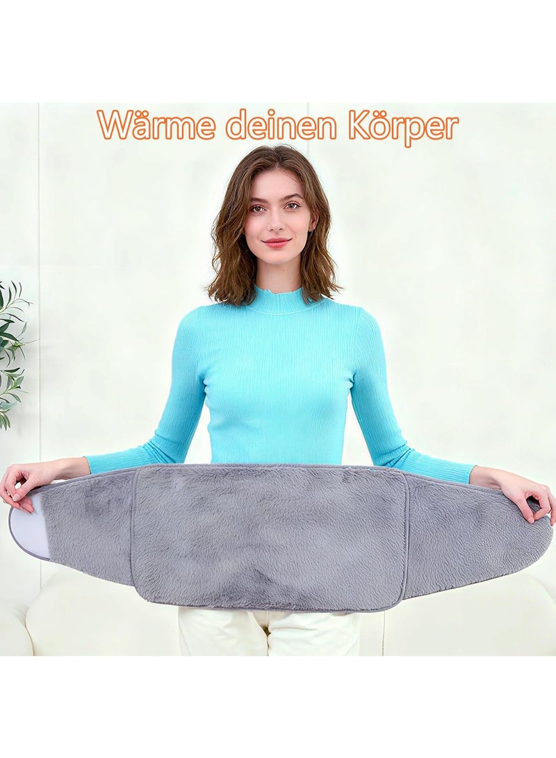 حزام مدفأ للنساء – مقاس كبير جدًا من البوليستر الناعم – 3 مستويات حرارة لتخفيف آلام الدورة والظهر - Image 1