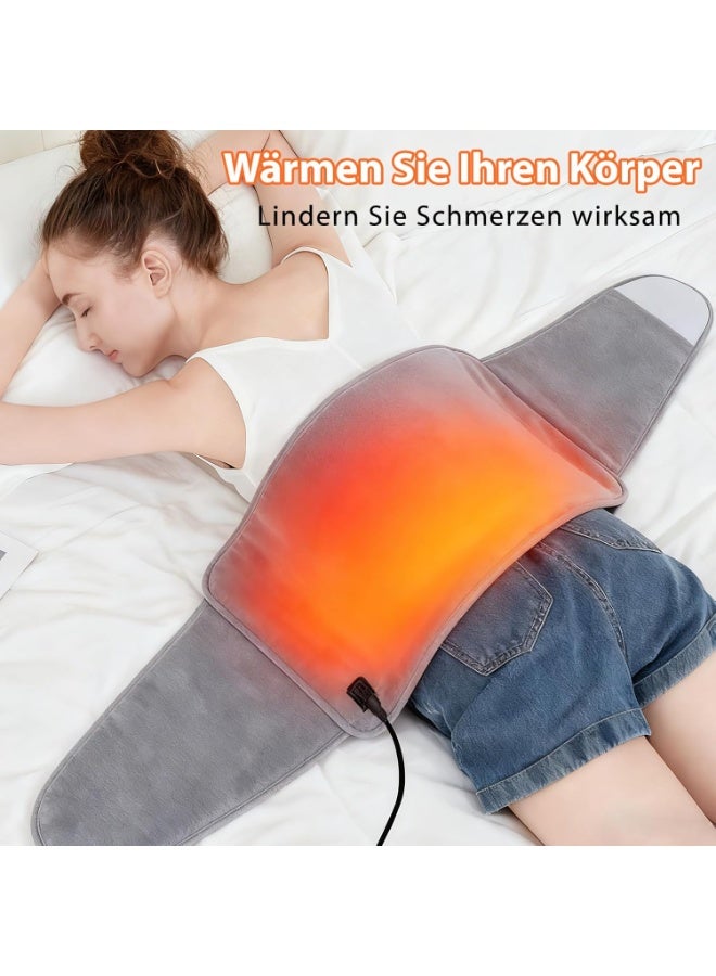 حزام مدفأ للنساء – مقاس كبير جدًا من البوليستر الناعم – 3 مستويات حرارة لتخفيف آلام الدورة والظهر - Image 2