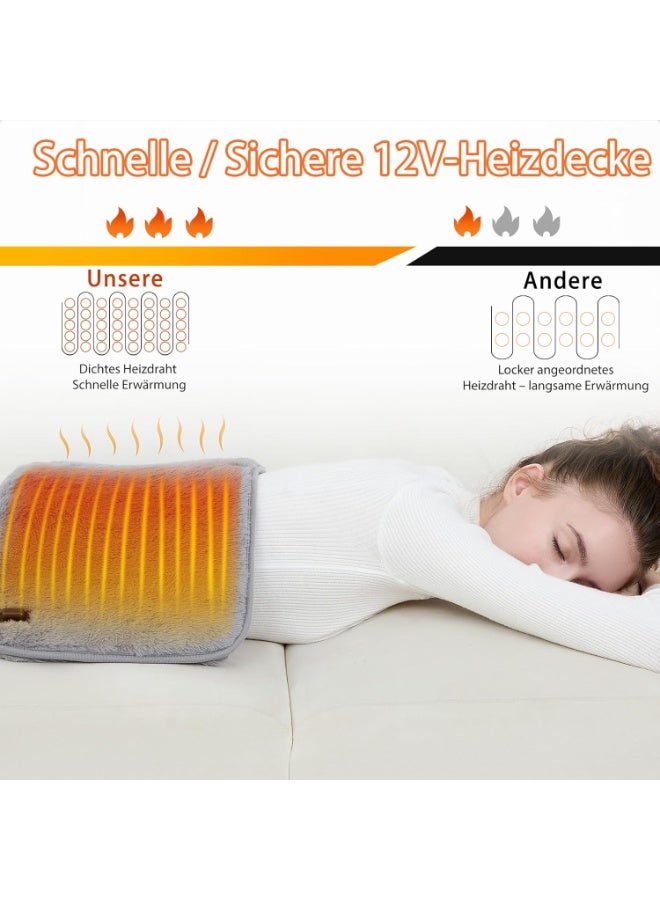 حزام مدفأ للنساء – مقاس كبير جدًا من البوليستر الناعم – 3 مستويات حرارة لتخفيف آلام الدورة والظهر - Image 5