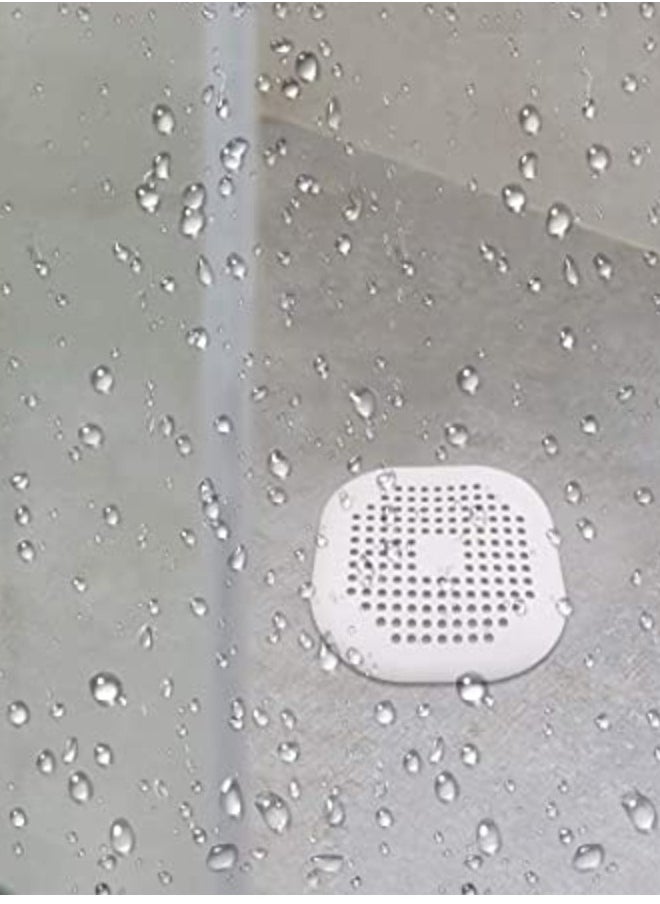 MIRFA 4 PCS Silicone Flat Drain Hair Catcher with Suction Cup Sink Strainer Shower Hair Catcher Bathtub Drain Cover for Kitchen Bathtub Bathroom - White & Grey  - Image 4
