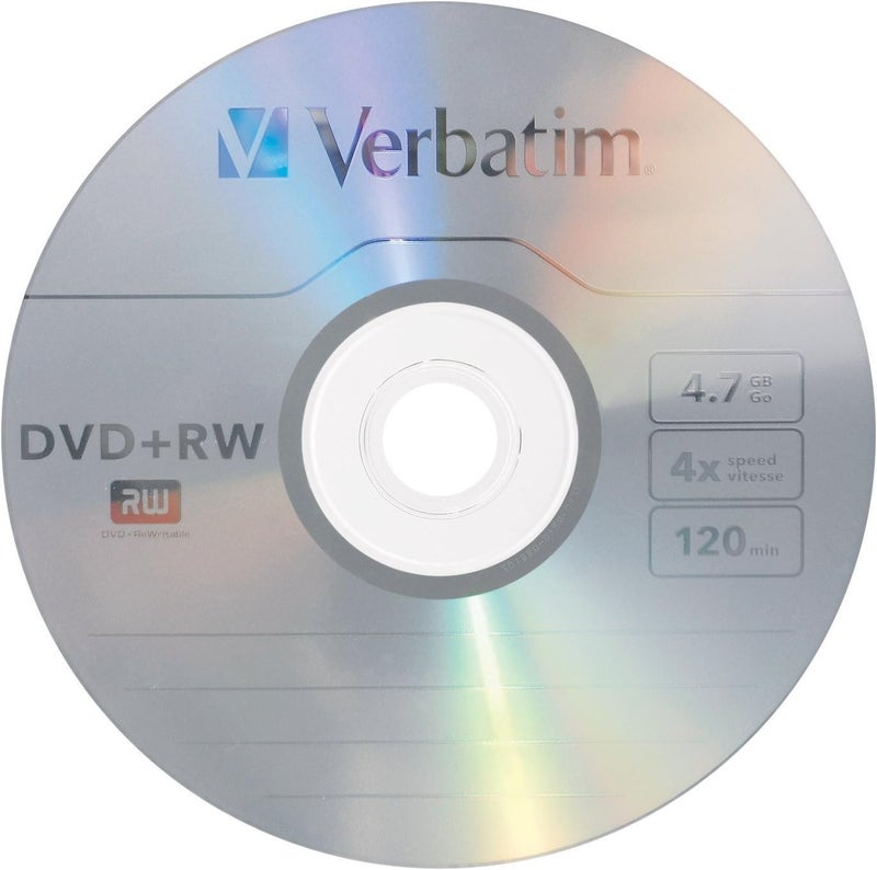 VERBATIM قرص DVD+RW سعة 4.7GB بسرعة 4X مع سطح مميز - 1 حزمة في علبة جواهر - Image 1