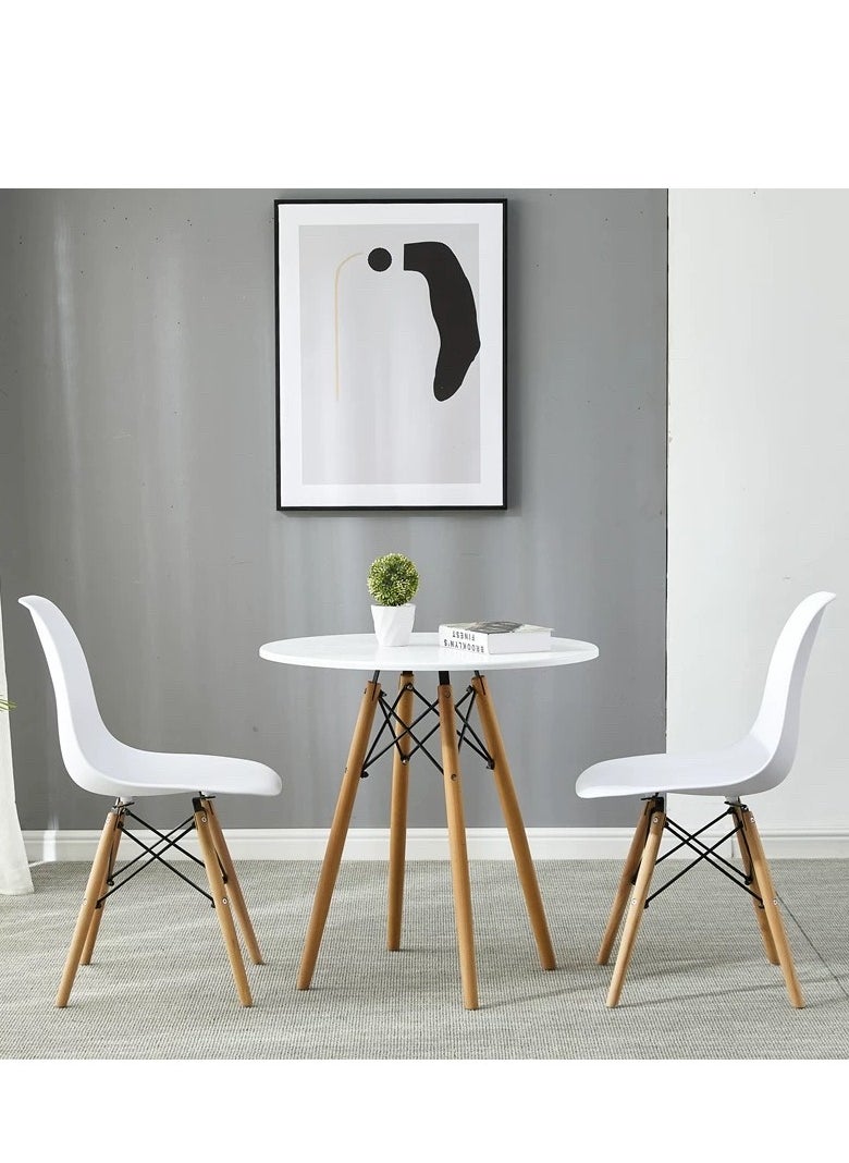 Generic - Dining Table Small Round Table Modern Simple Kitchen Table Leisure Coffee Table for Living Room Balcony Kitchen - Image 1