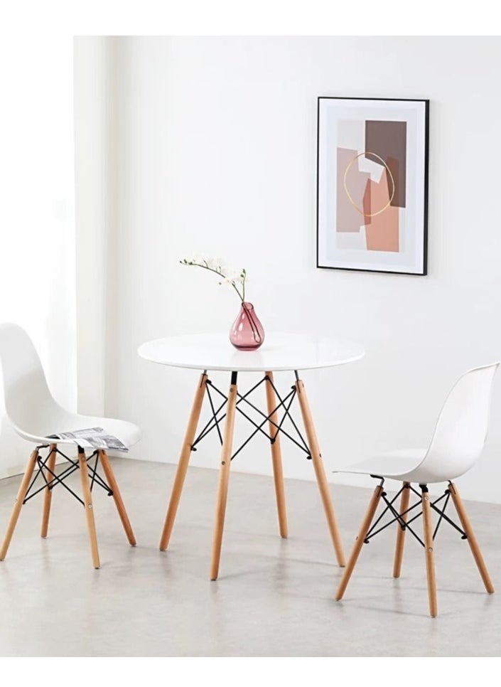 Generic - Dining Table Small Round Table Modern Simple Kitchen Table Leisure Coffee Table for Living Room Balcony Kitchen - Image 1