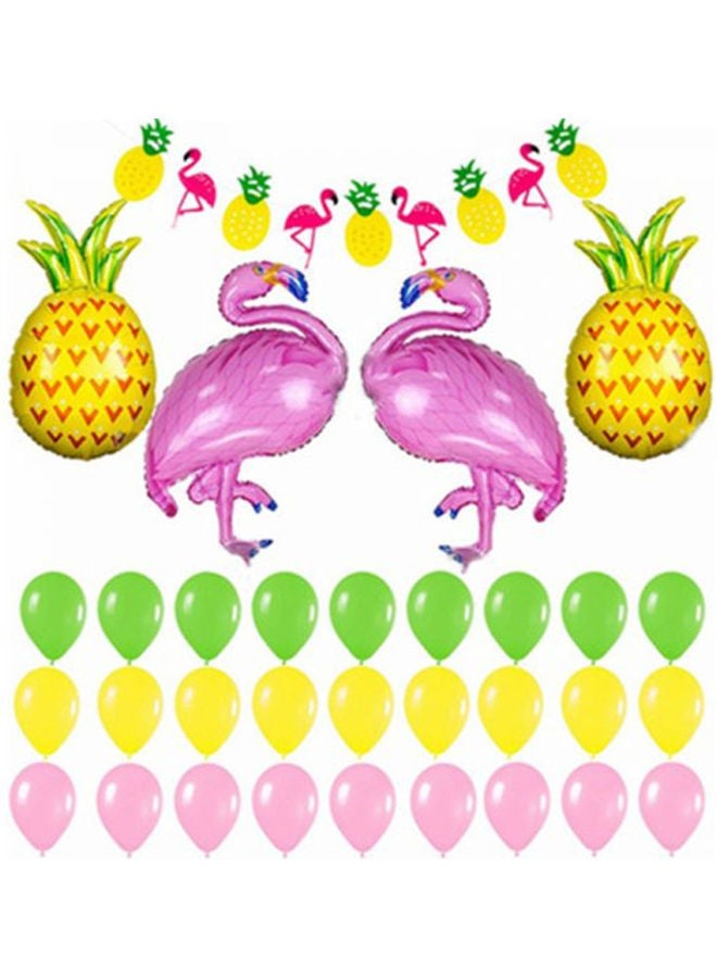 NIBEMINENT 32-Piece Flamingo And Pineapple Balloon Set 10inch - Image 1