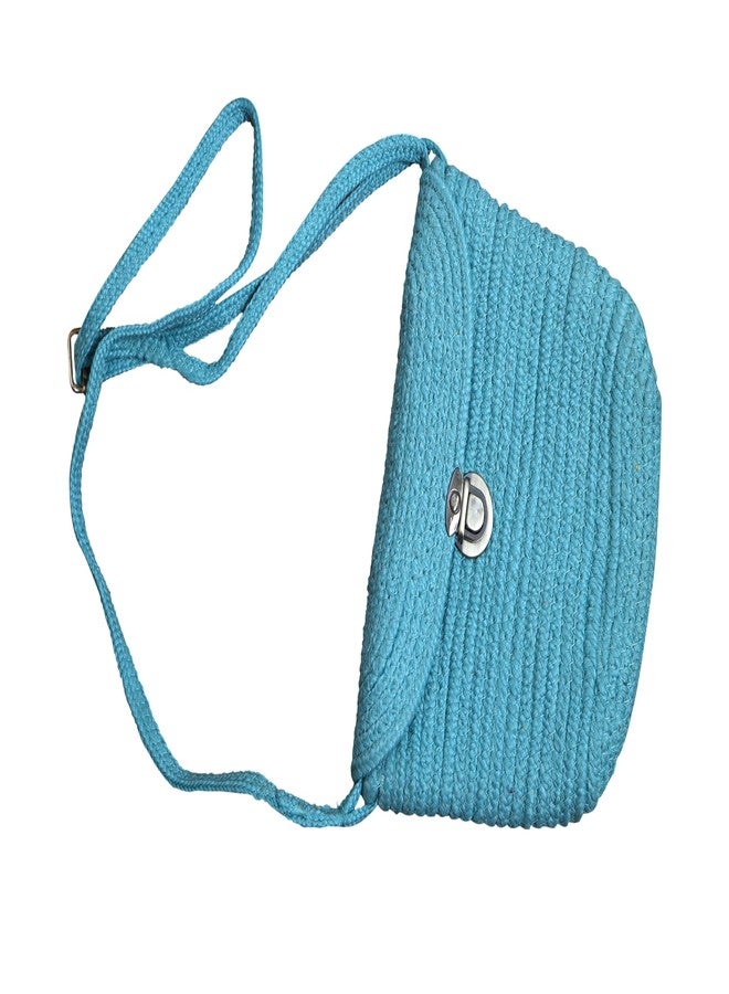 Ariya Women's Sling Bag (4055 | Sky Blue) Handcrafted PP & Cotton Blend Shoulder Purse, Perfect for Ladies & Girls, Lightweight Crossbody Bag for Daily, Casual, Travel & All Occasions - Image 3