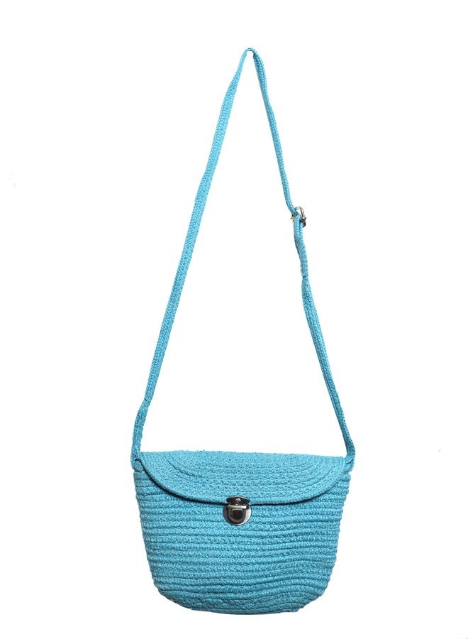 Ariya Women's Sling Bag (4055 | Sky Blue) Handcrafted PP & Cotton Blend Shoulder Purse, Perfect for Ladies & Girls, Lightweight Crossbody Bag for Daily, Casual, Travel & All Occasions - Image 1