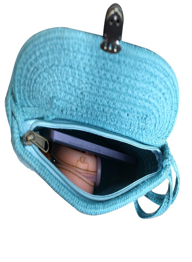 Ariya Women's Sling Bag (4055 | Sky Blue) Handcrafted PP & Cotton Blend Shoulder Purse, Perfect for Ladies & Girls, Lightweight Crossbody Bag for Daily, Casual, Travel & All Occasions - Image 4