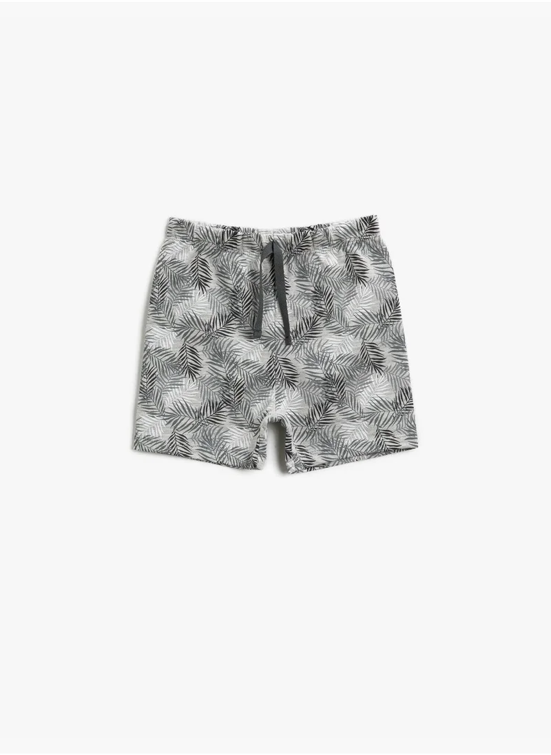 KOTON Drawstring Shorts Cotton Printed